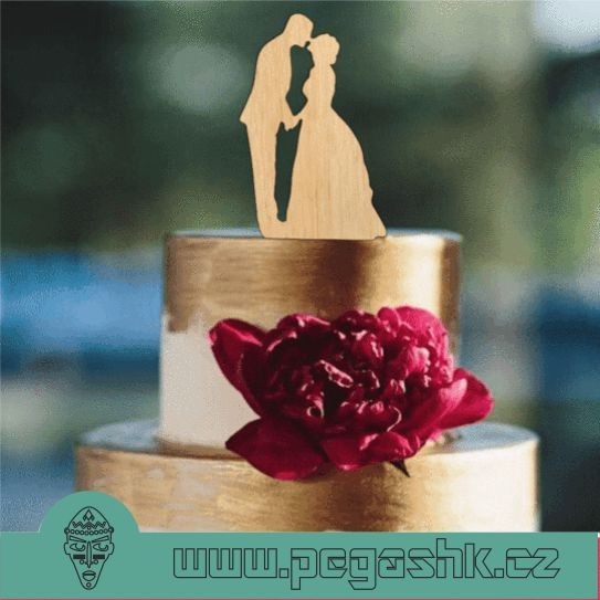 DŘEVĚNÝ SVATEBNÍ ZÁPICH - Wedding Cake Topper - Kliknutím na obrázek zavřete